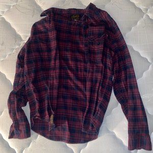 Men's Red/Black Checkered Button Down